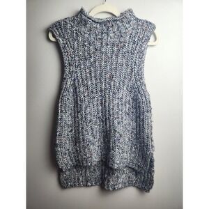 Anthropologie Moth Joelle Sleeveless Chunky knit sweater gray/multicolor Sz S